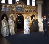 Slujire arhierească şi lansarea cărţii Cântările omofone din Sfânta Liturghie în limba engleză la Northampton, Marea Britanie